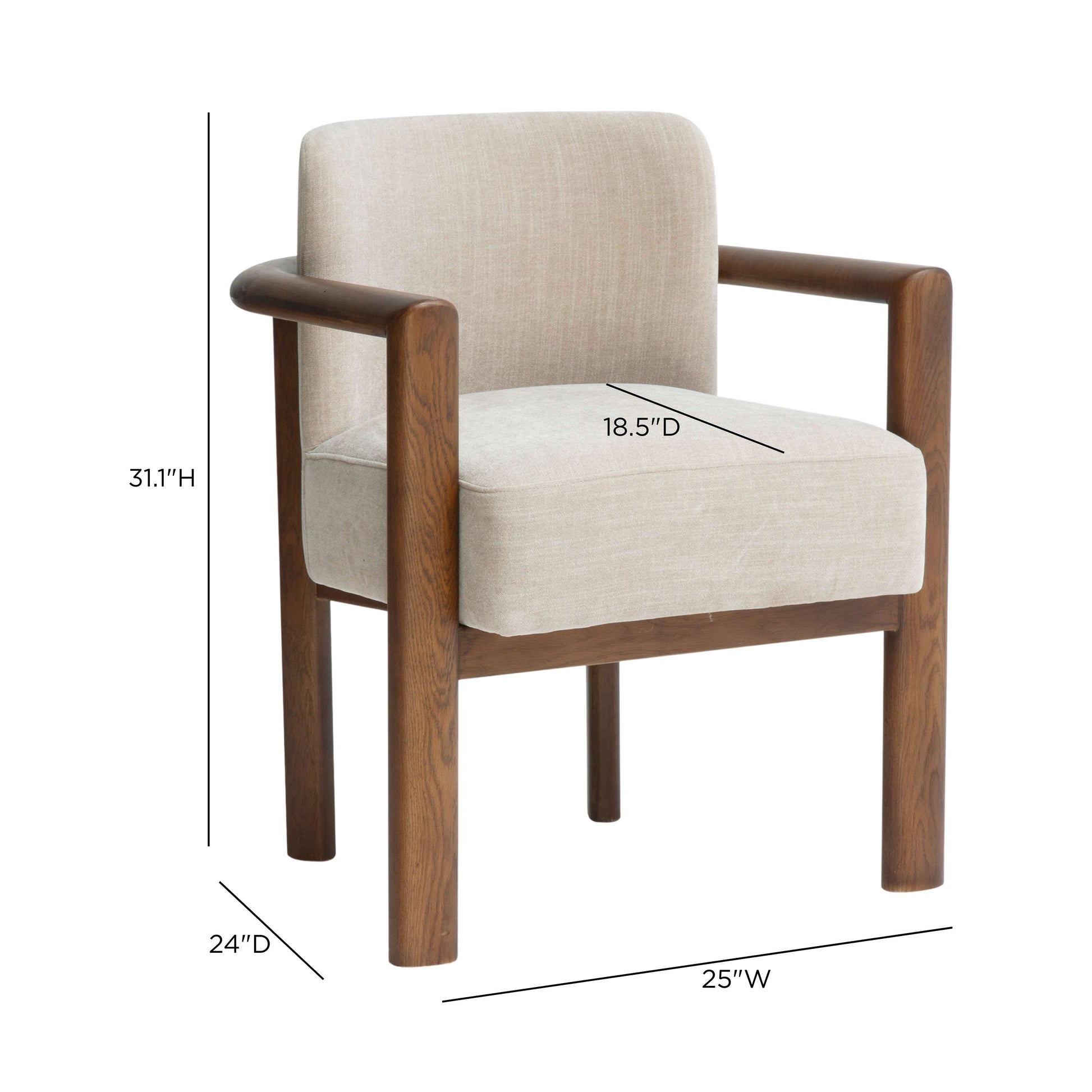 Irma Textured Performance Velvet Dining Chair - Taupe - Image 6