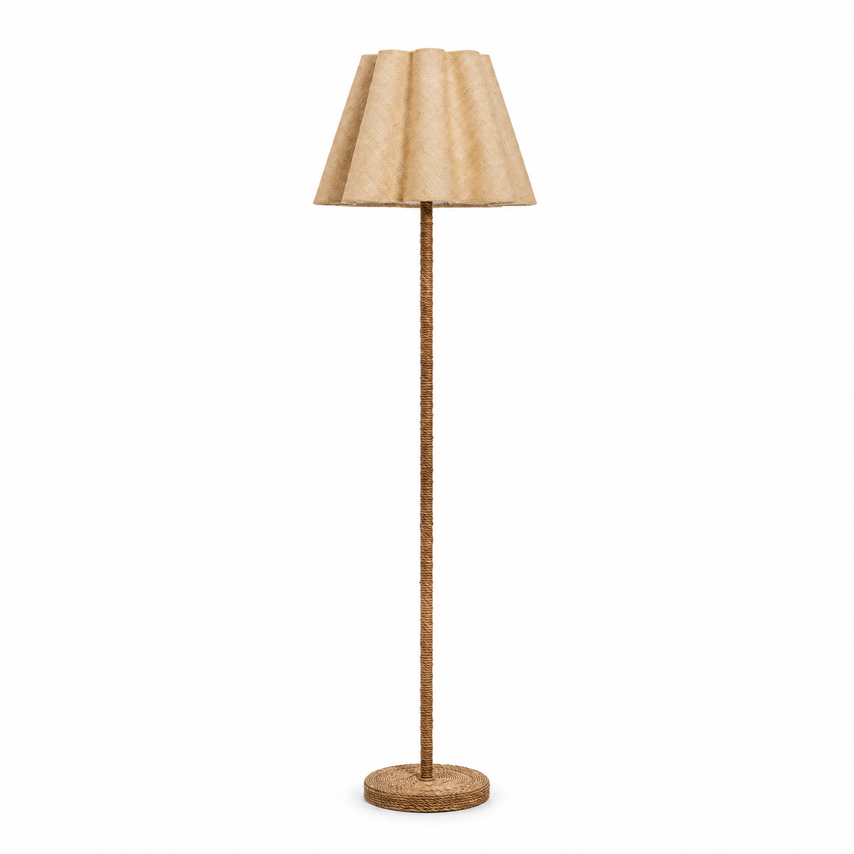 Ondelys Natural Jute Scalloped Floor Lamp - Image 1