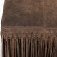 Daphne Square Suede Fringe Ottoman - Chocolate Brown - Image 4