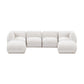 Arezza Stone White Contract-Grade Basketweave Chenille Modular U-Chaise Sectional - Image 3