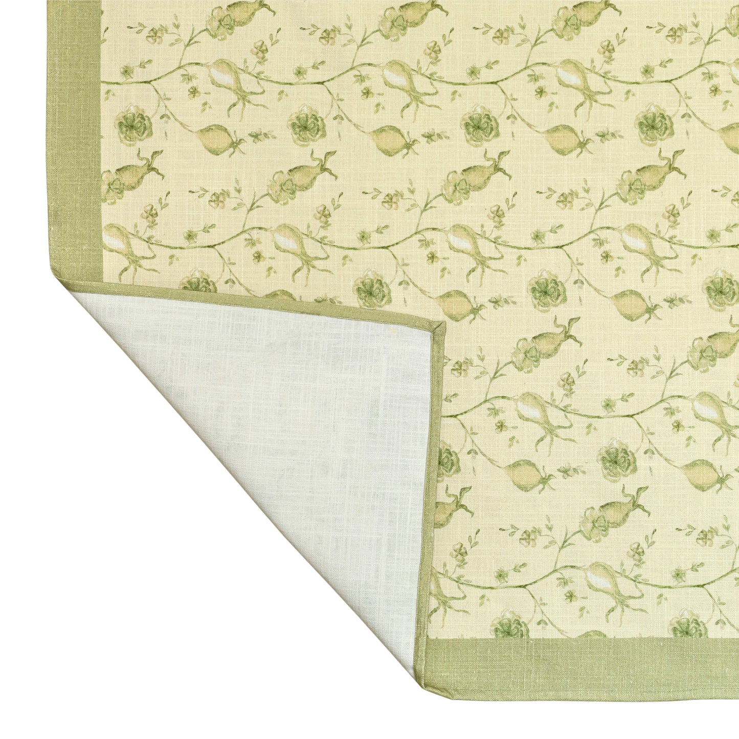 Dolce Natural Cotton Table Cloth - Olive Green / 70