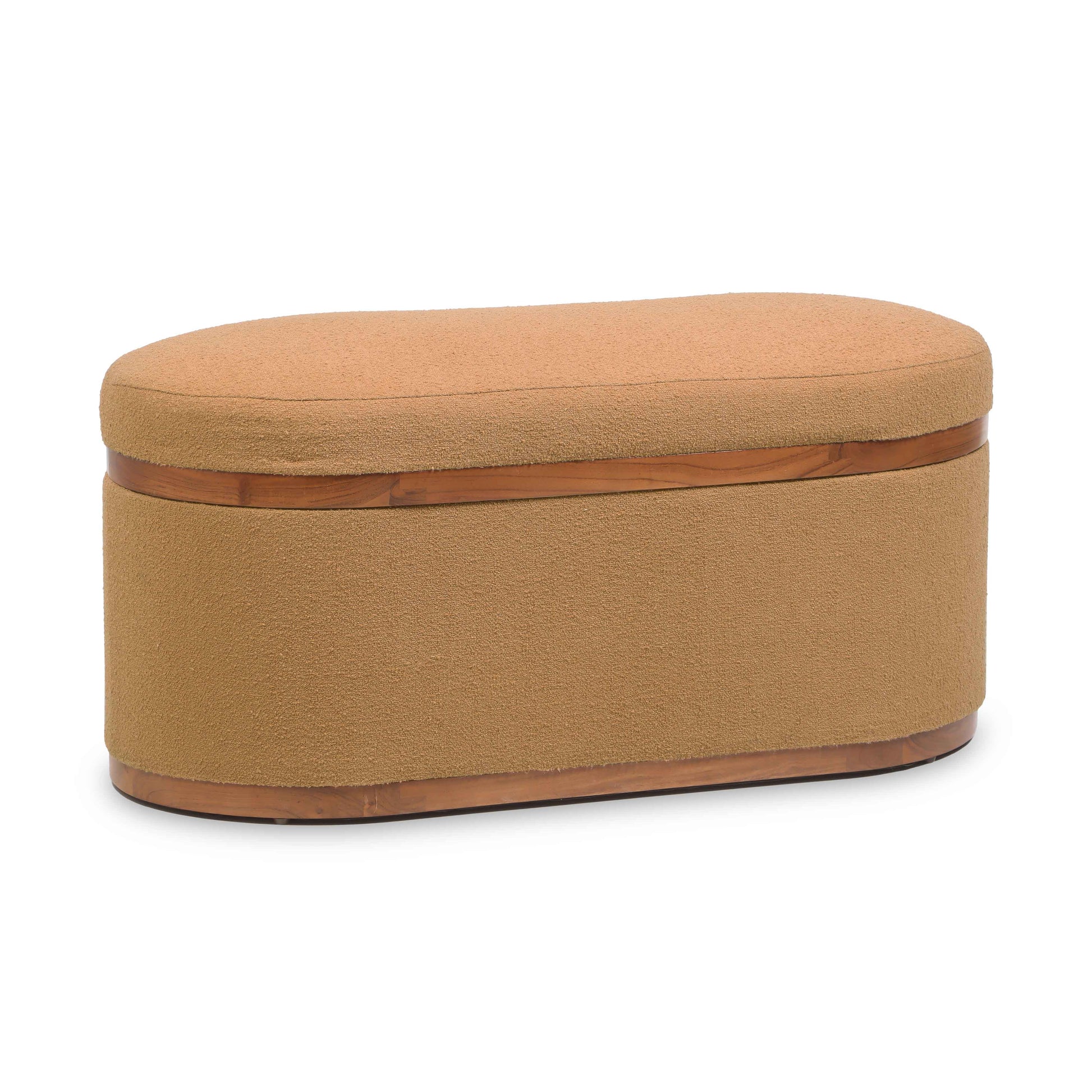 Olivier 41" Oval Storage Ottoman - Peach - Image 1