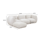 Arezza 4-Piece Stone White Contract-Grade Basketweave Chenille Modular Sectional - Image 5