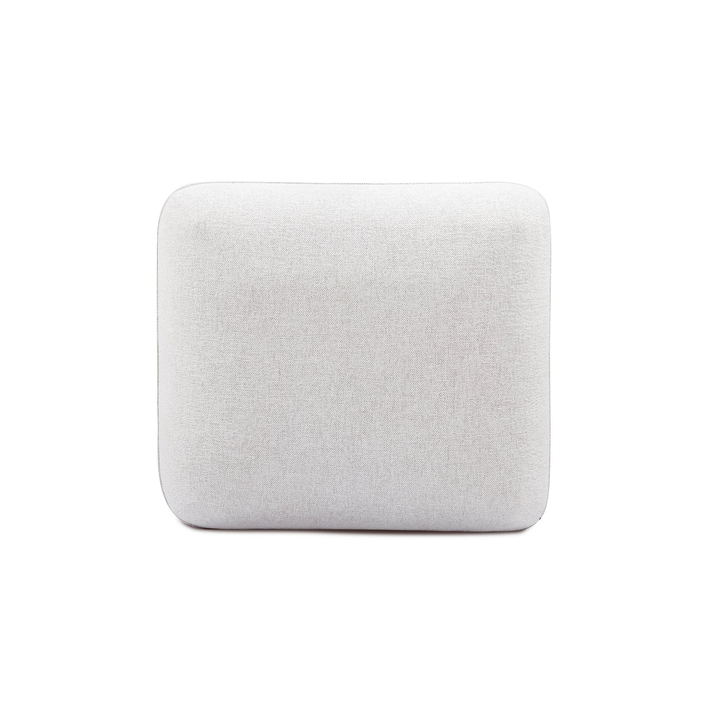 Arezza Stone White Contract-Grade Basketweave Chenille Ottoman - Image 5
