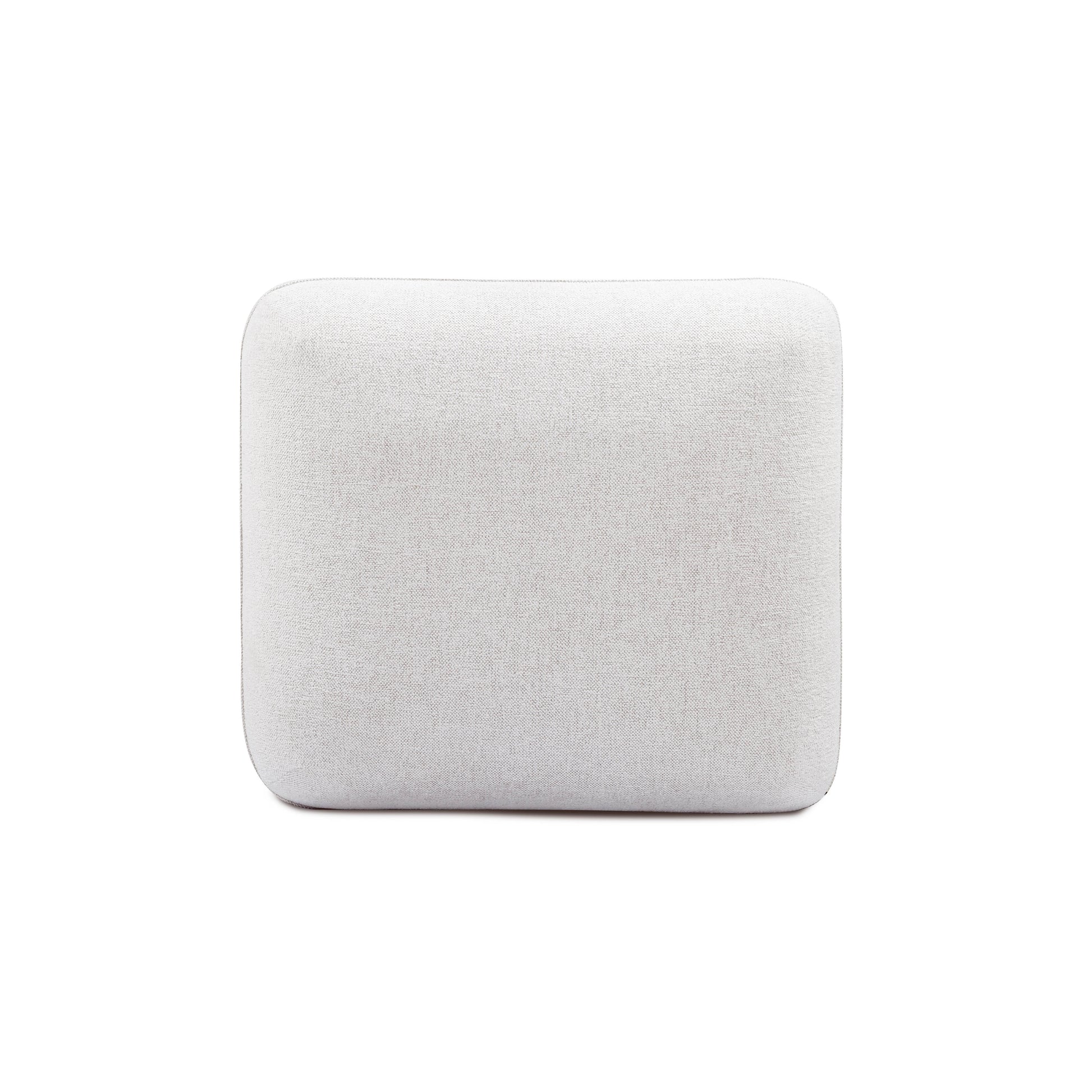 Arezza Stone White Contract-Grade Basketweave Chenille Ottoman - Image 5