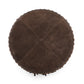 Daphne Round Suede Fringe Ottoman - Chocolate Brown - Image 4