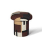 Lucy Mud Brown Abstract Print Mushroom Accent Stool - Image 1