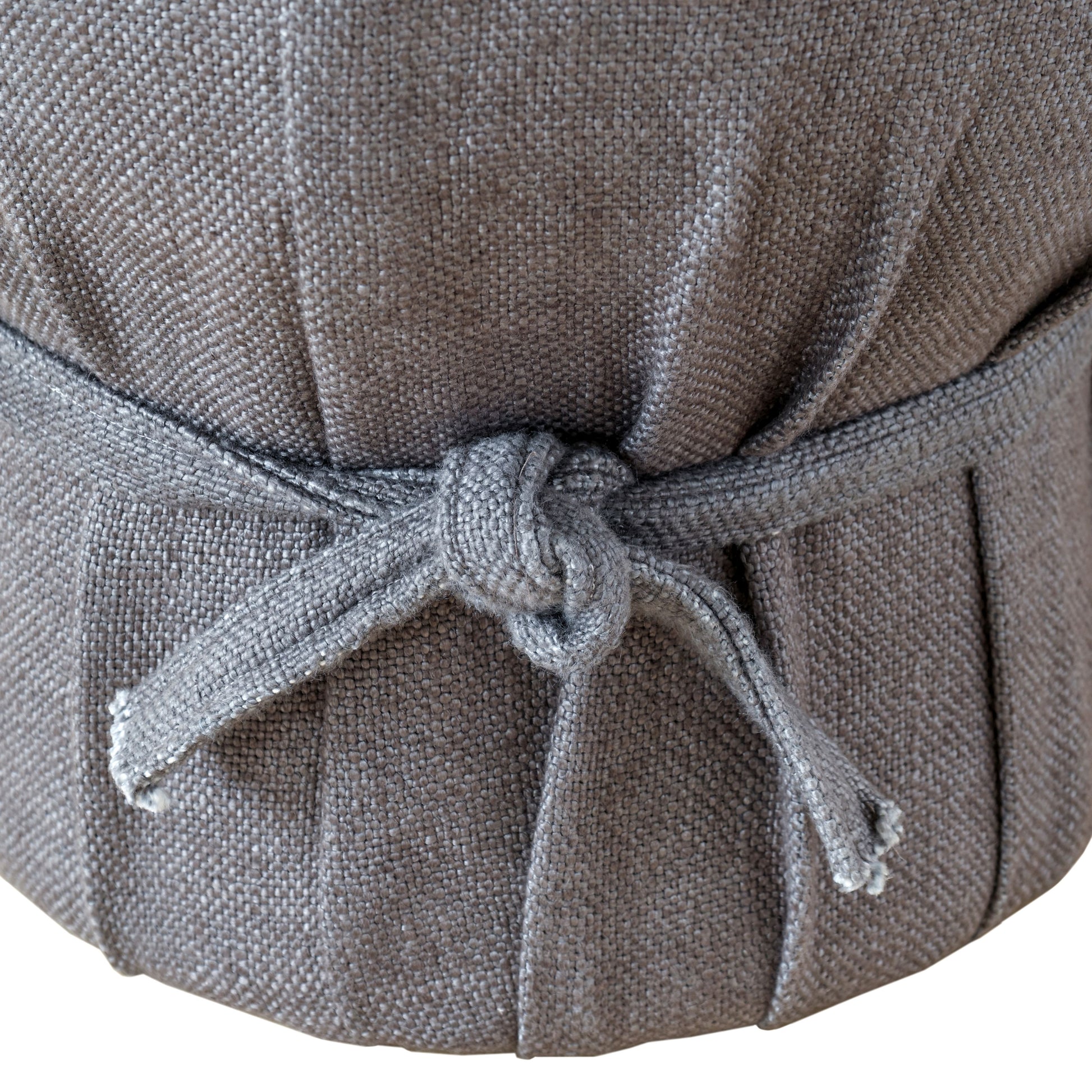 Elsie Grey Linen Upholstered Pouf - Image 5