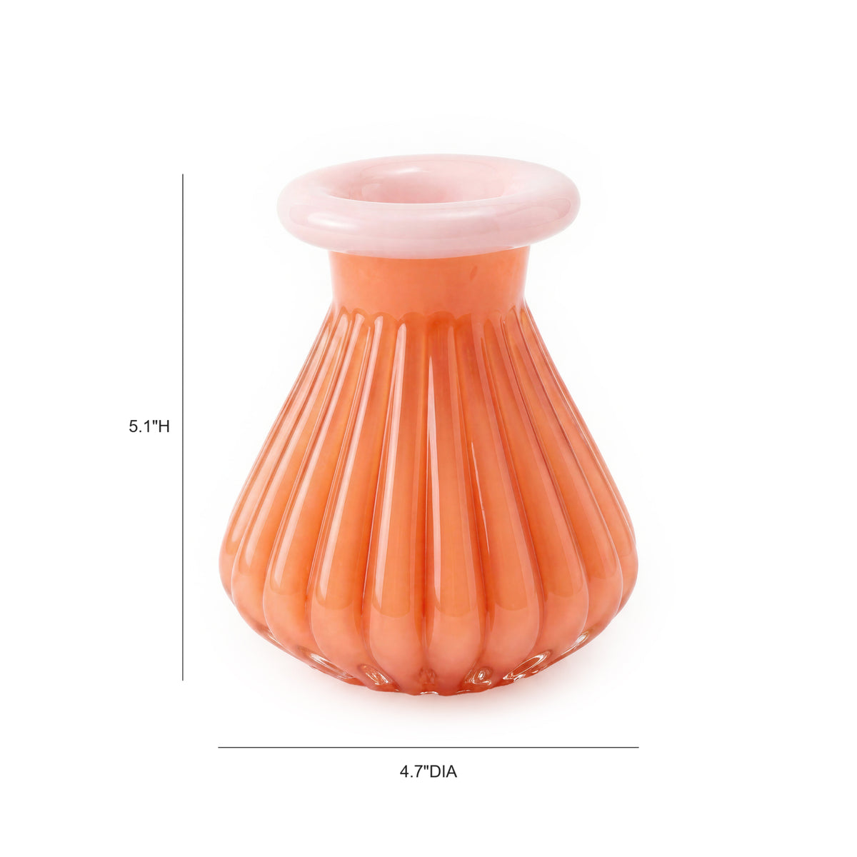 Shell Orange Glass Vase - Image 3