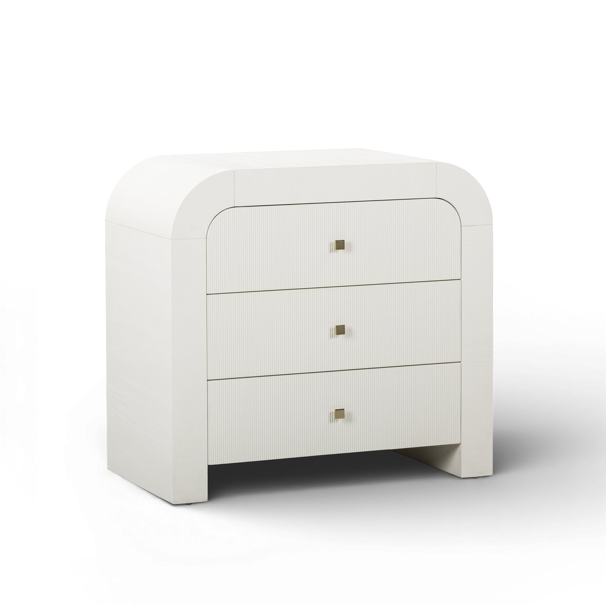 Hump 38" Arched 3-Drawer Bedside Chest - White - Image 3