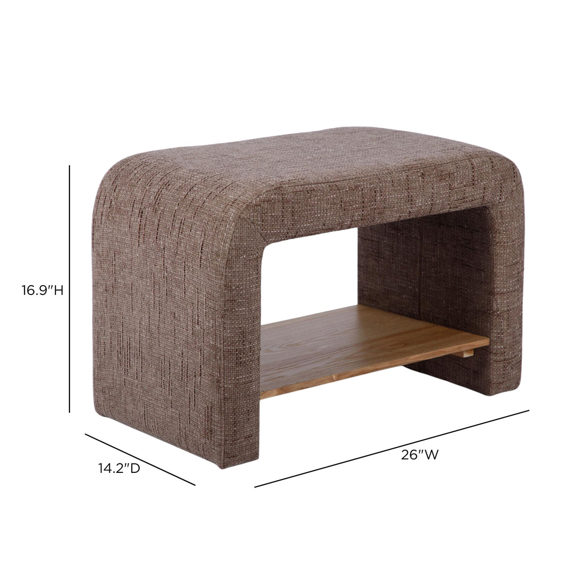 Alvie Railroad Chenille Storage Side Table - Taupe - Image 5