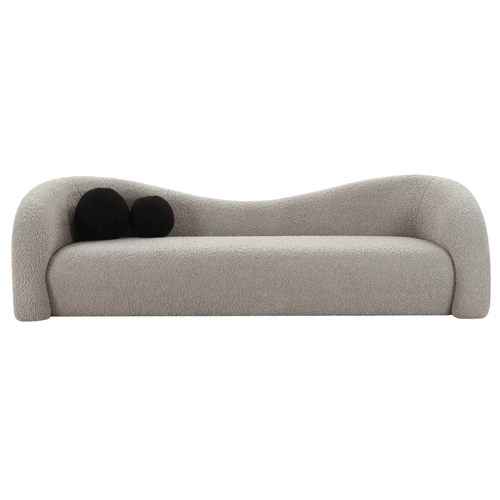 Leonie Faux Shearling Sofa (84"-103") - Grey / 103" - Image 1