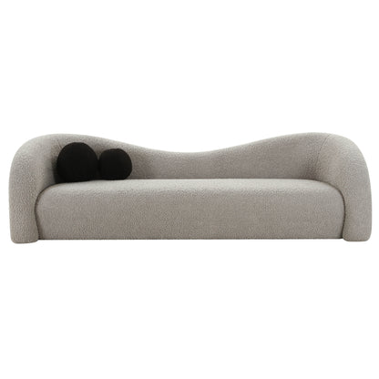 Leonie Faux Shearling Sofa (84"-103") - Grey / 103" - Image 1