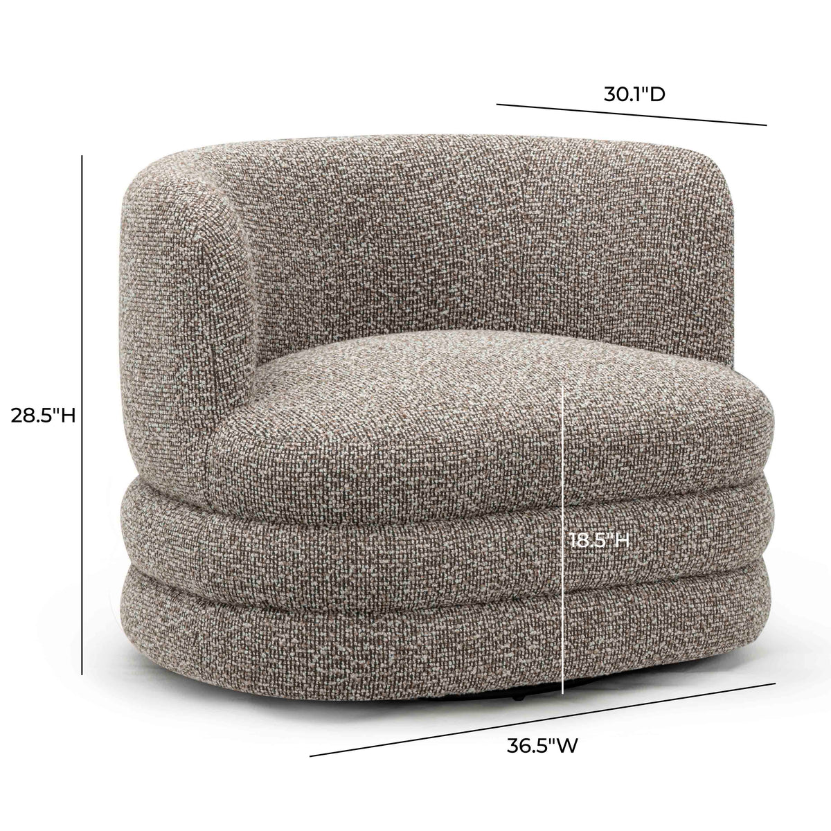 Astor Swivel Hotel Lounge Chair - Heathered Grey - Image 7
