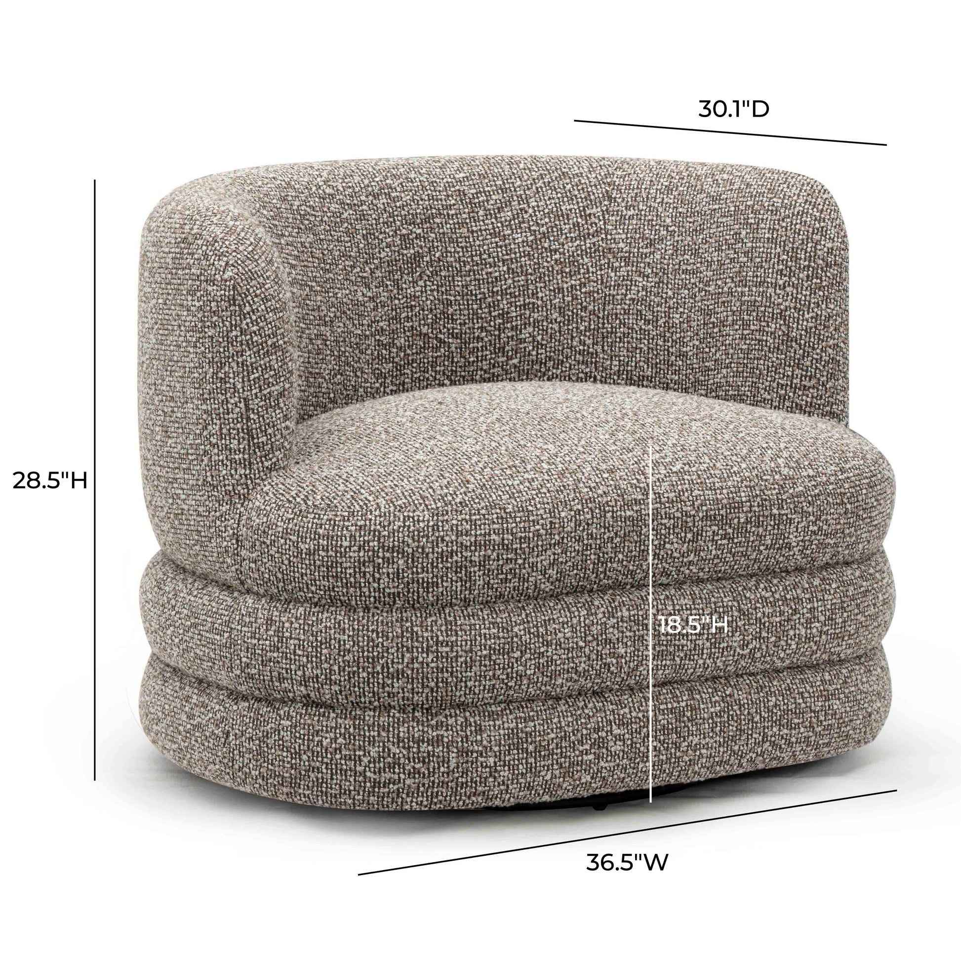 Astor Swivel Hotel Lounge Chair - Heathered Grey - Image 7