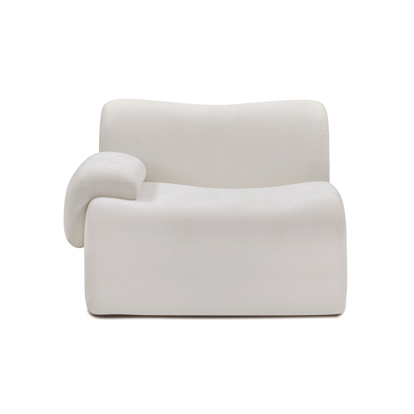 Zenith Contract-Grade Upcycled Fabric Corner Chair - Cream / LAF - Image 3