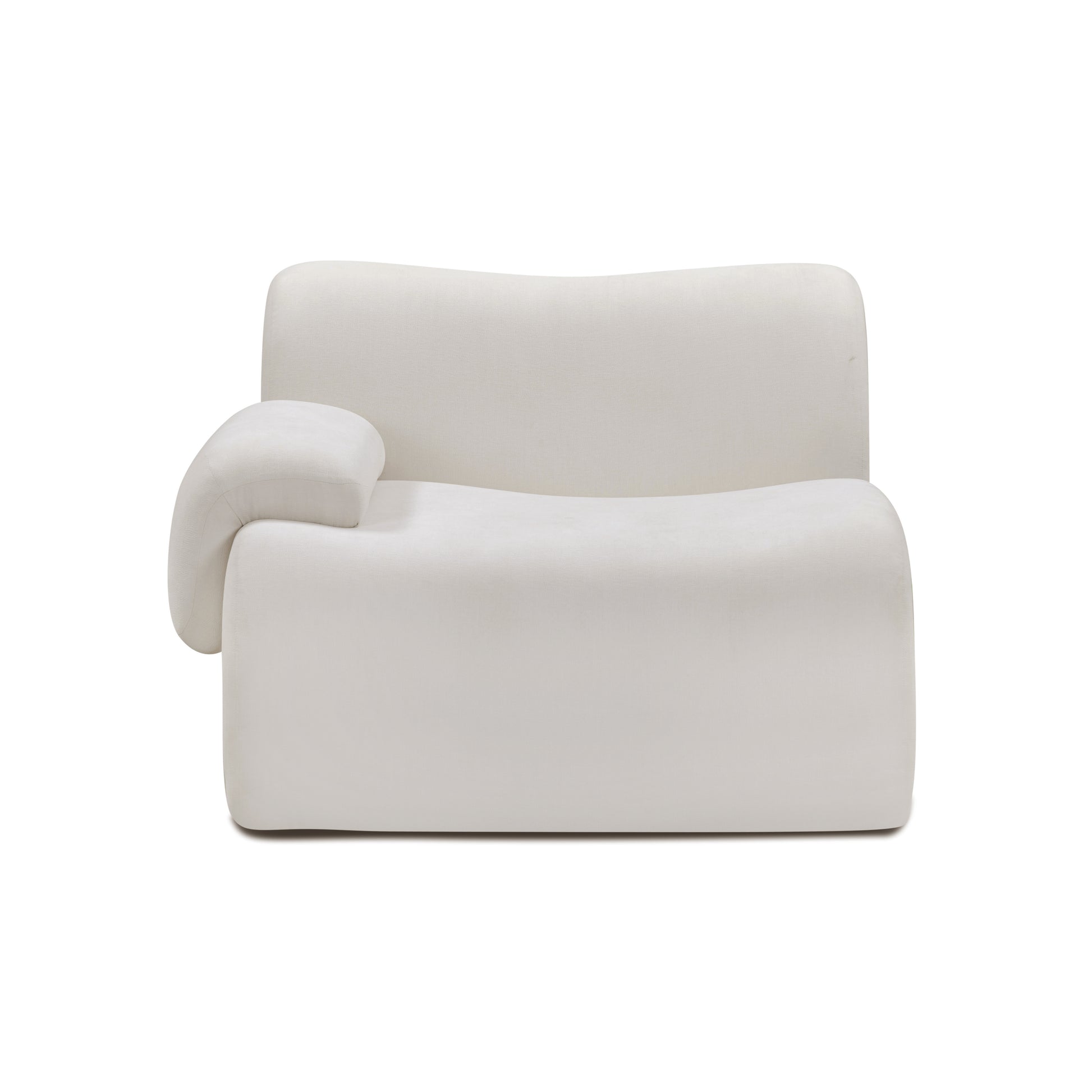 Zenith Contract-Grade Upcycled Fabric Corner Chair - Cream / LAF - Image 3
