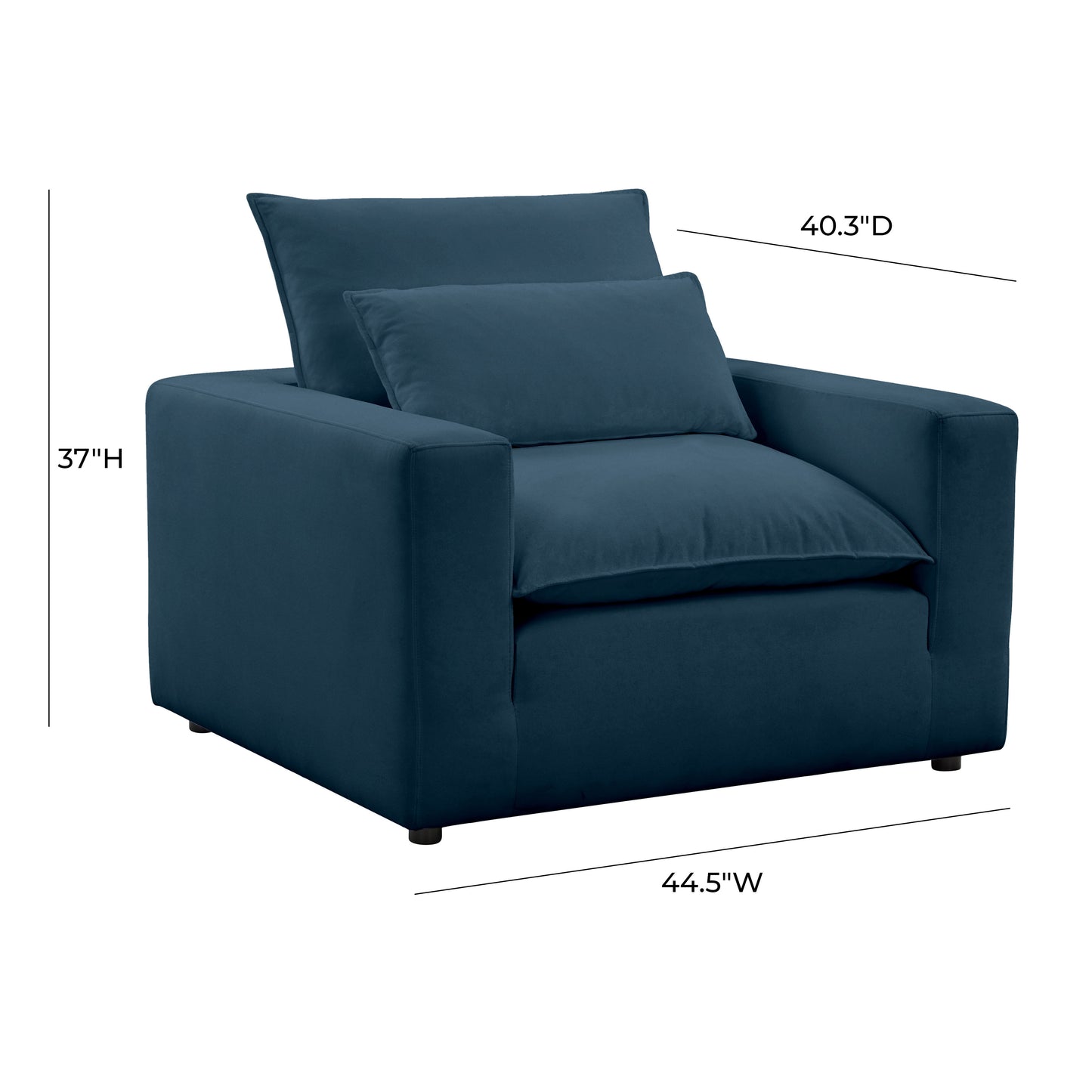 Cali Performance Fabric Armchair - Navy - Image 6