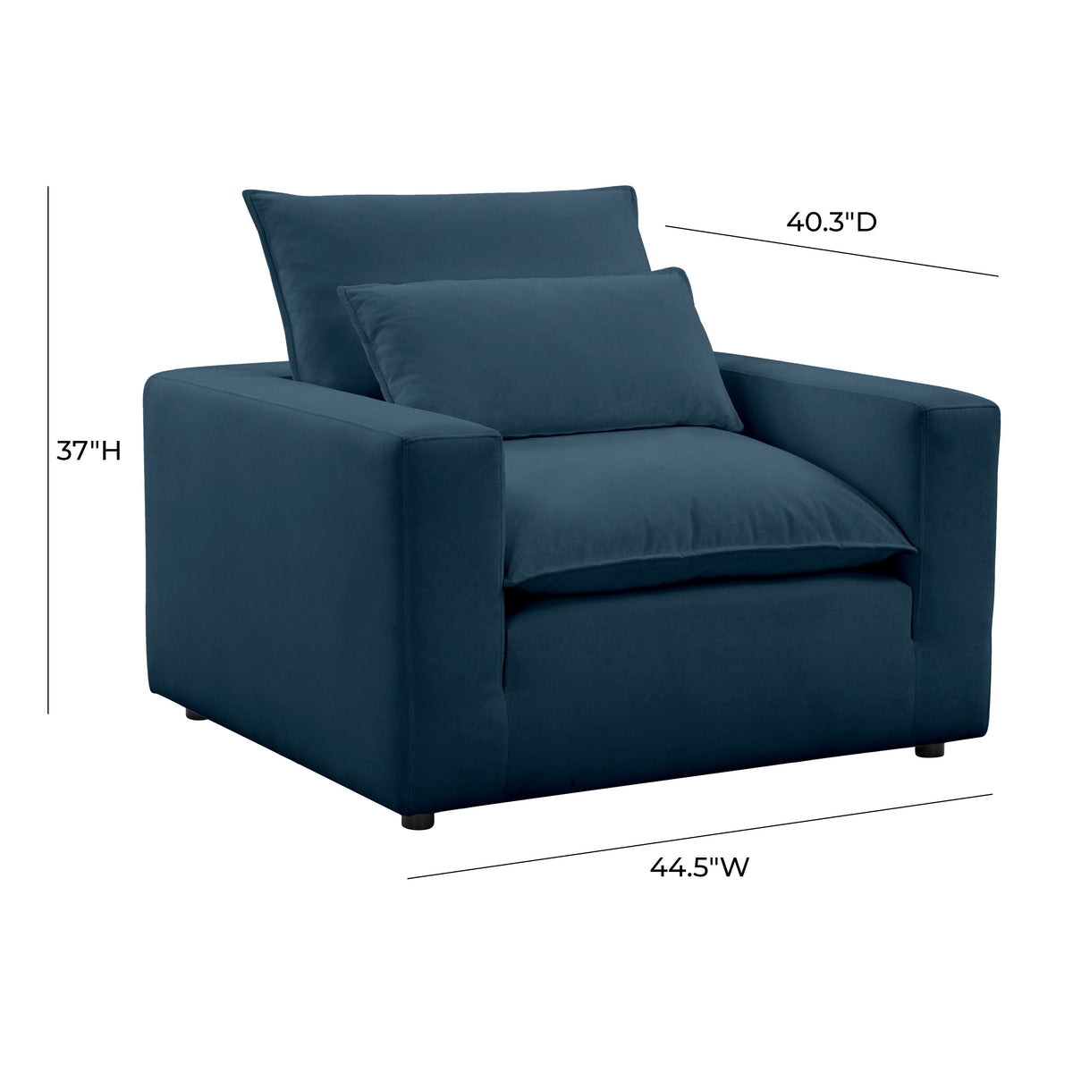 Cali Performance Fabric Armchair - Navy - Image 6