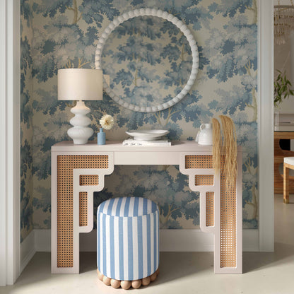 Dex Ottoman - Blue Stripes - Image 1