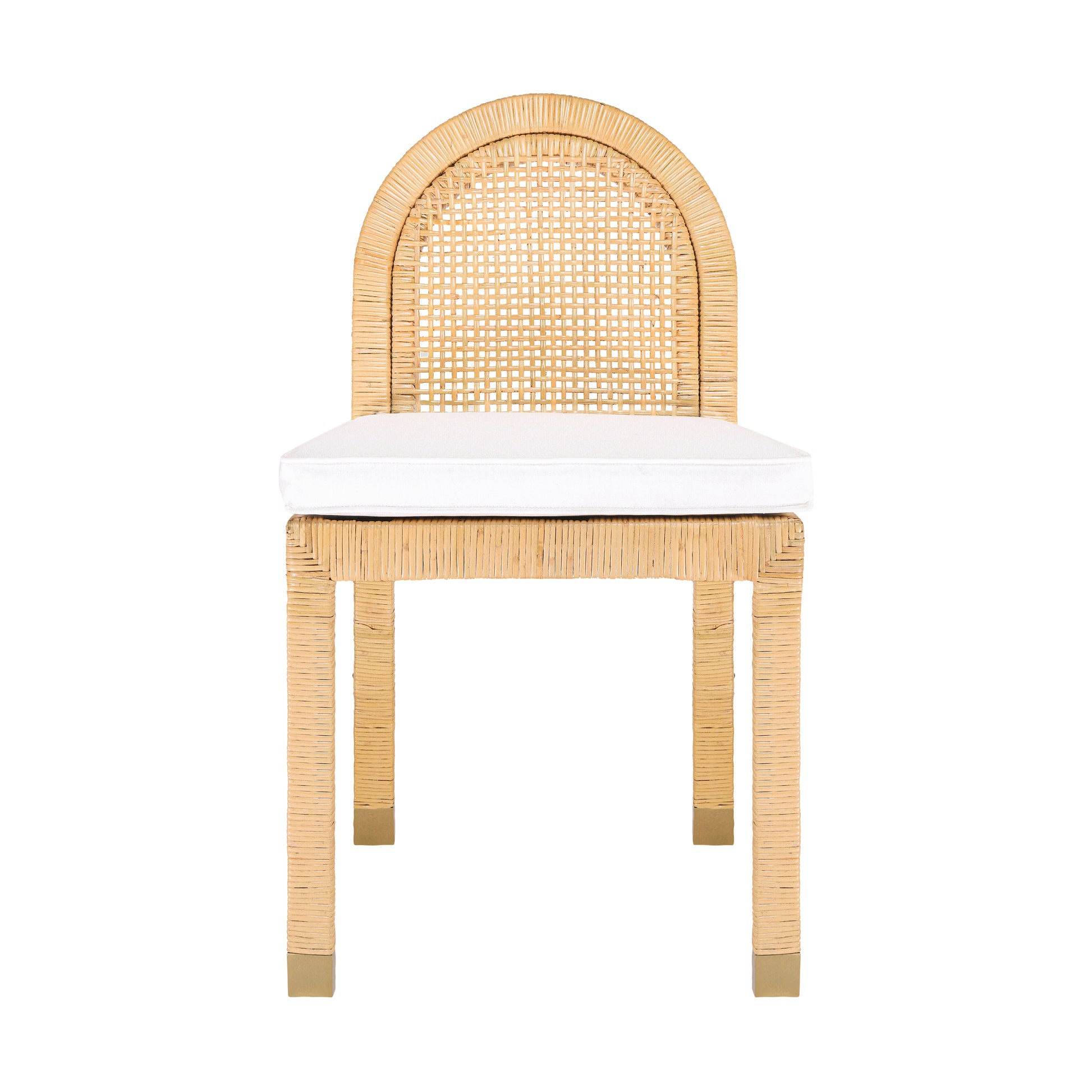 Amara Arched Rattan Dining Chair - Cream - Image 3