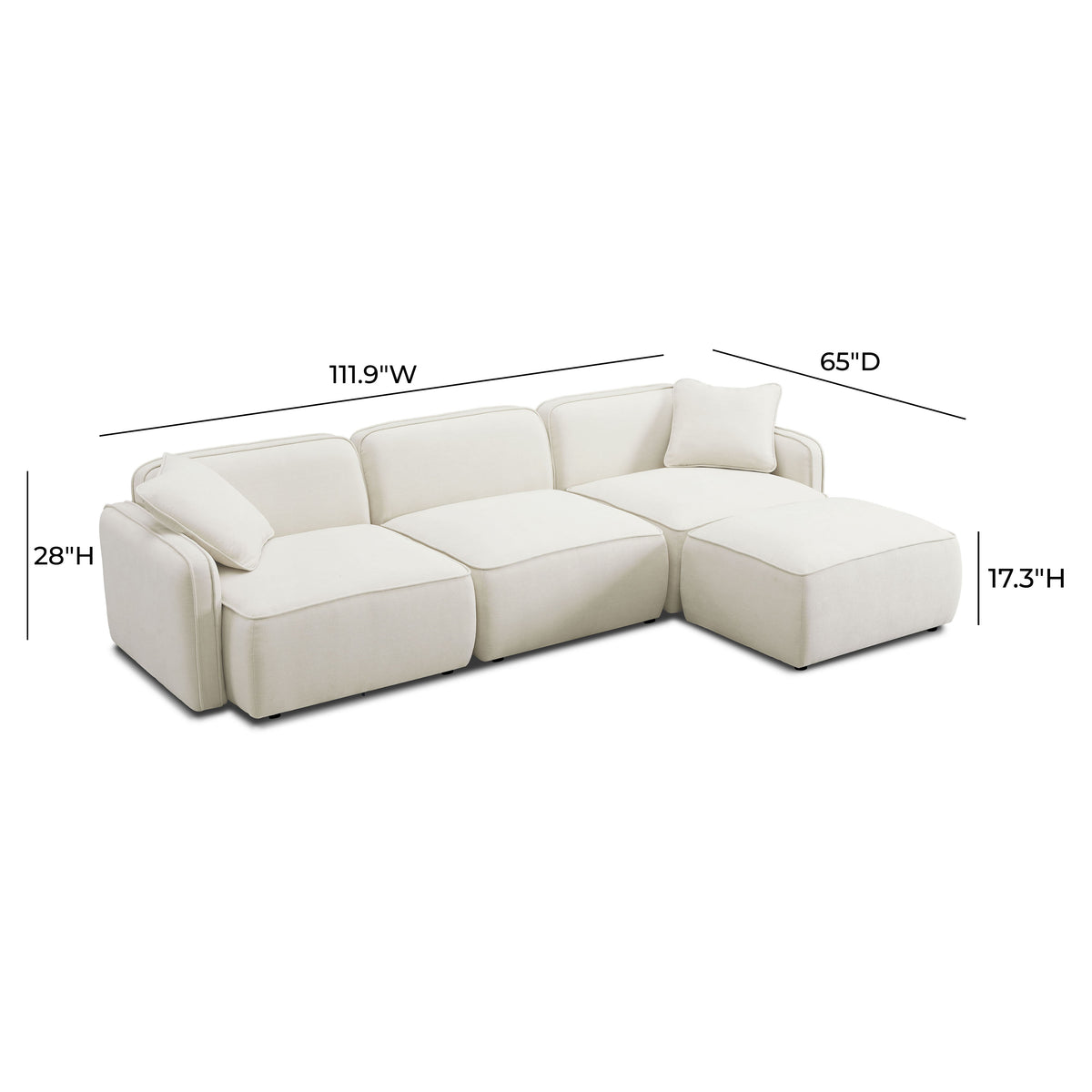 Travie 4-Piece Modular Sectional - Sand - Image 10