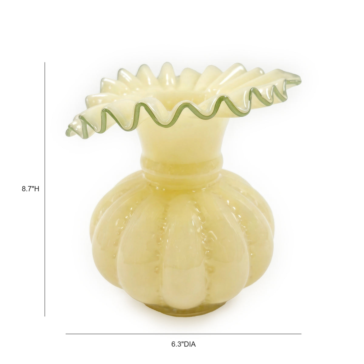 Gourd Yellow Glass Vase - Image 3