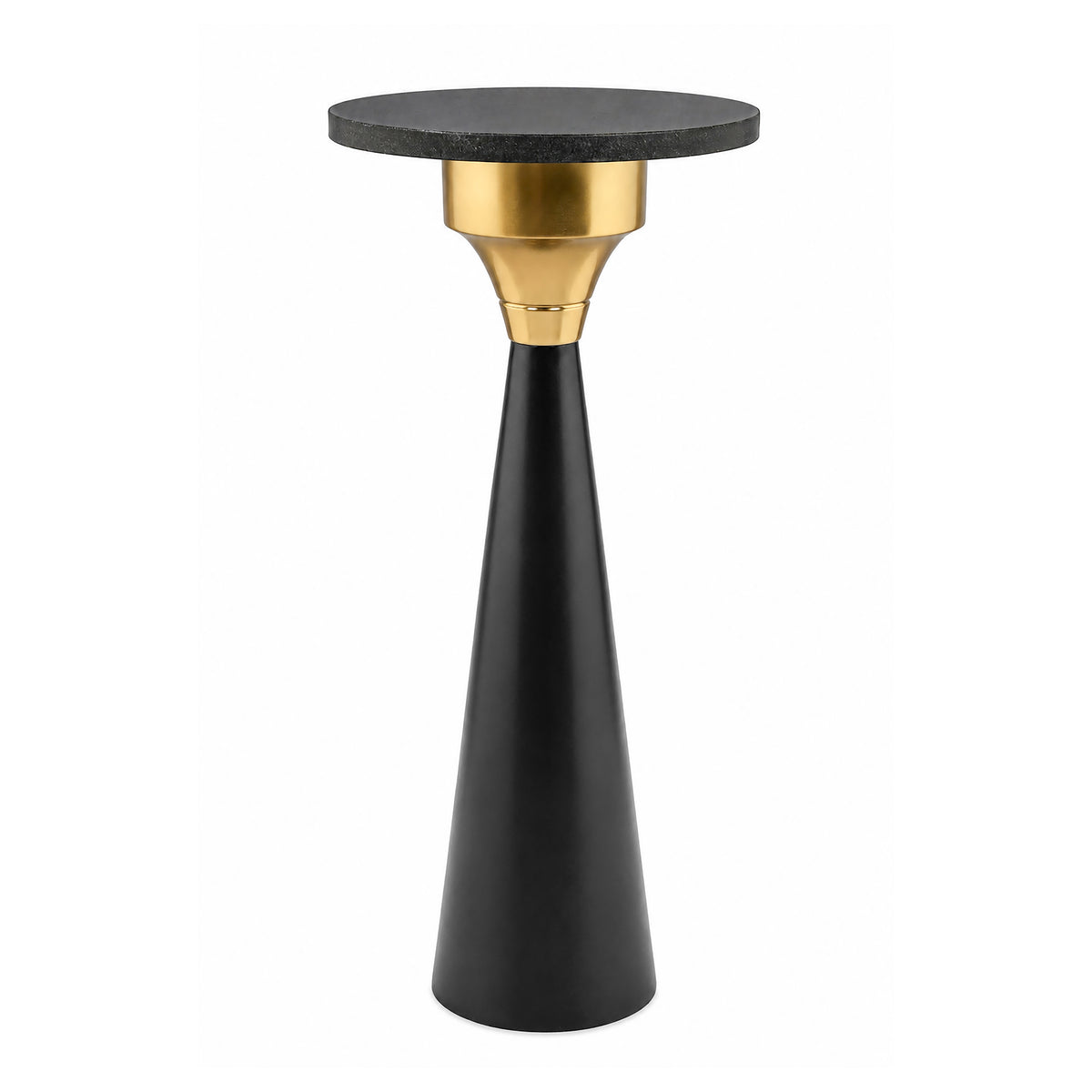 Tara Stone Side Table - Black - Image 1