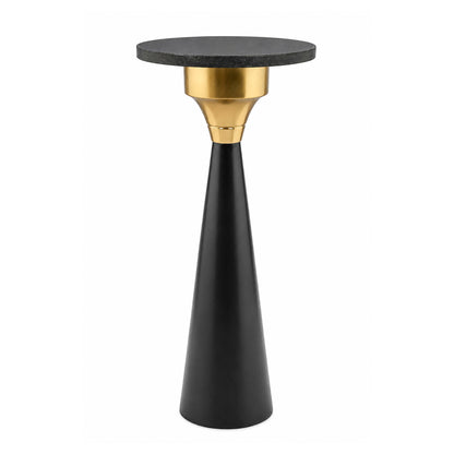 Tara Stone Side Table - Black - Image 1