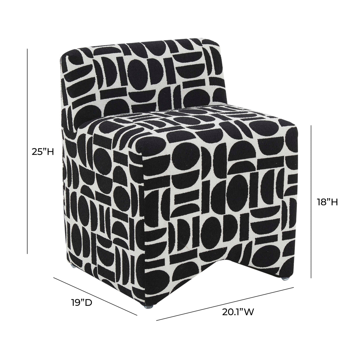 Pippa Accent Stool - Black and White - Image 7