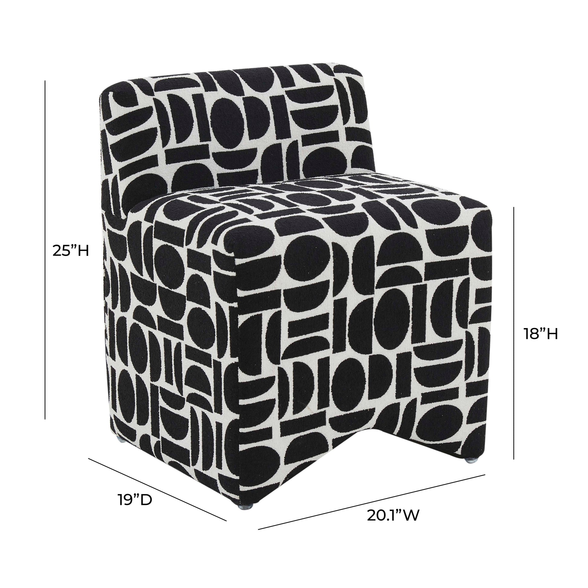Pippa Accent Stool - Black and White - Image 7