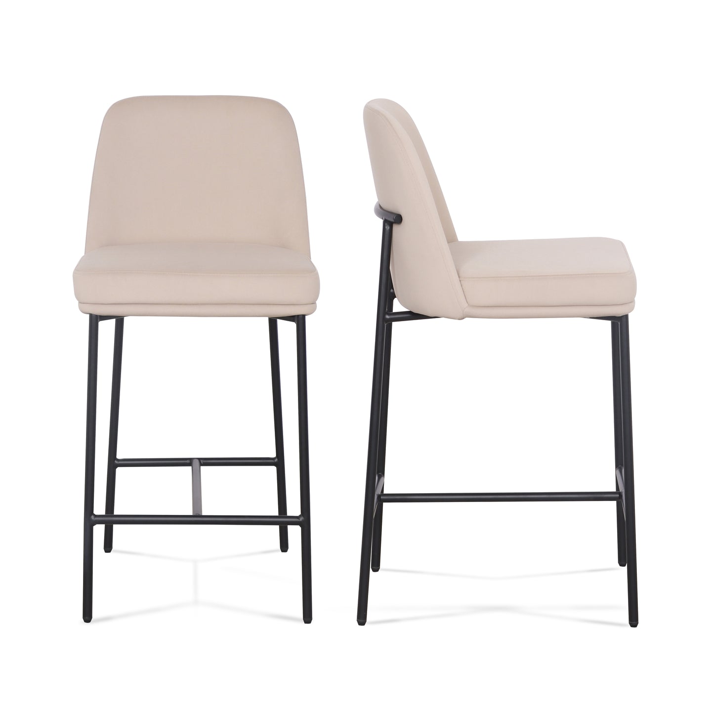 Sydney Performance Velvet Counter Stool Set of 2 - Taupe - Image 1