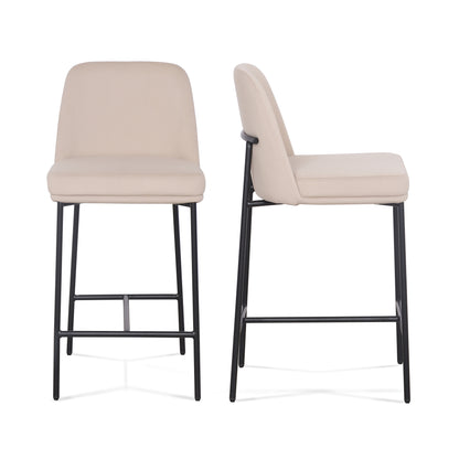 Sydney Performance Velvet Counter Stool Set of 2 - Taupe - Image 1