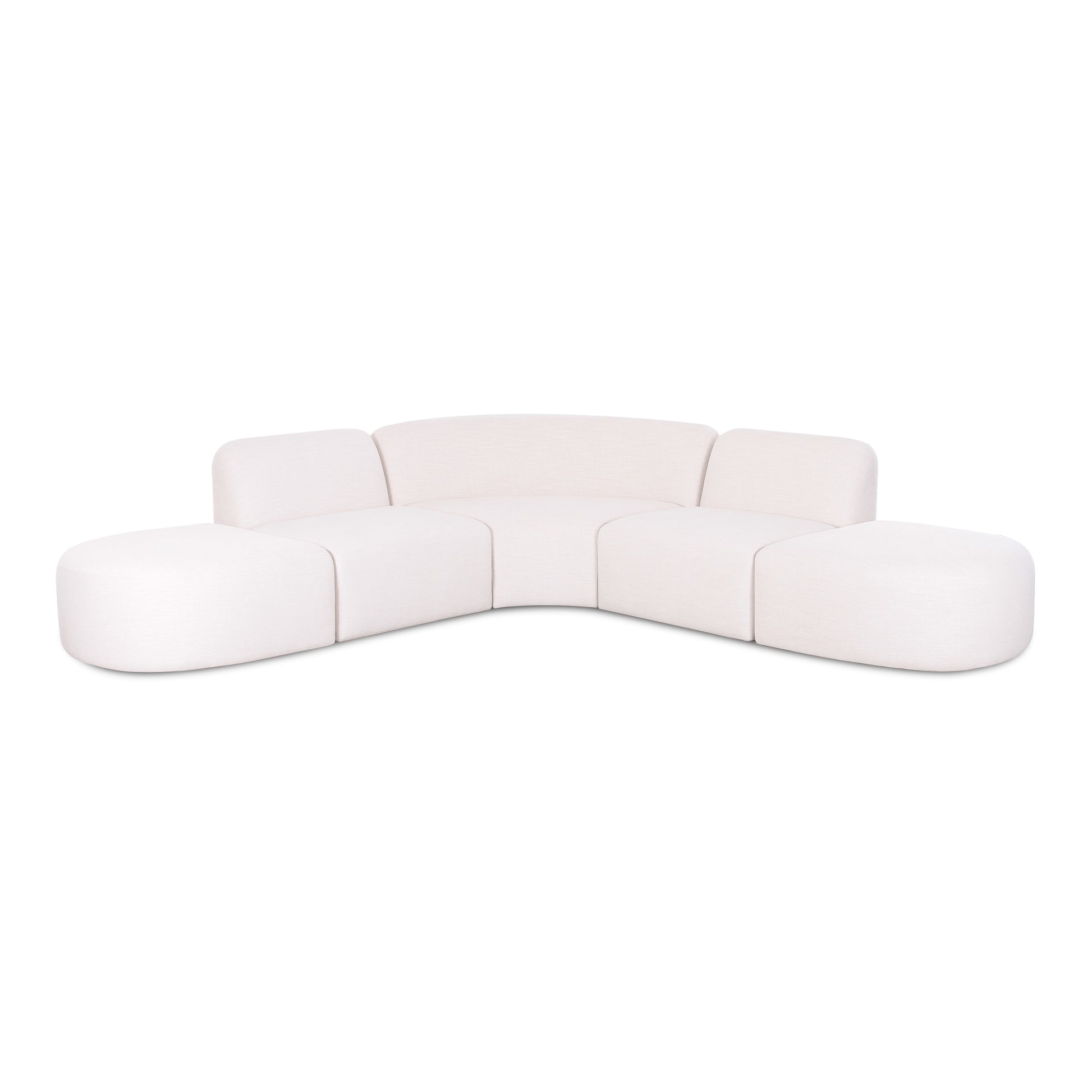 Gorge 5-Piece Modular Euro Sectional - Cream - Image 1