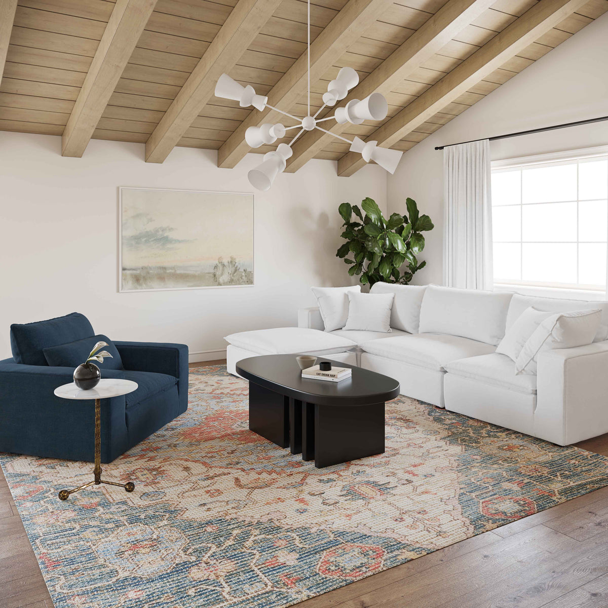 Cali Performance Fabric Armchair - Navy - Image 2