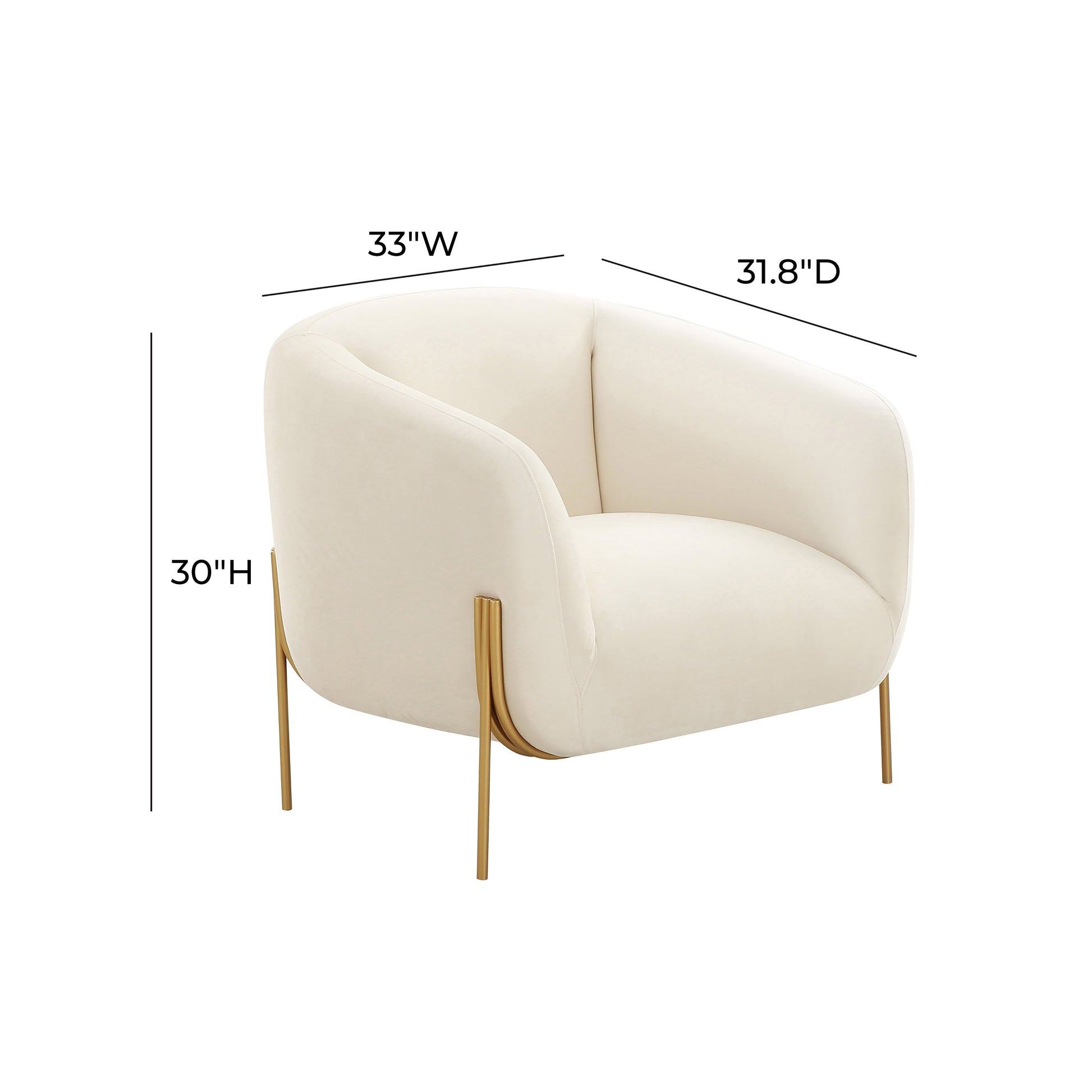 Kandra Accent Chair by Inspire Me! Home Decor - Cream - Image 6