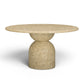 Cynthia 54" Light Emperador Faux Marble Indoor/Outdoor Dining Table - Image 1