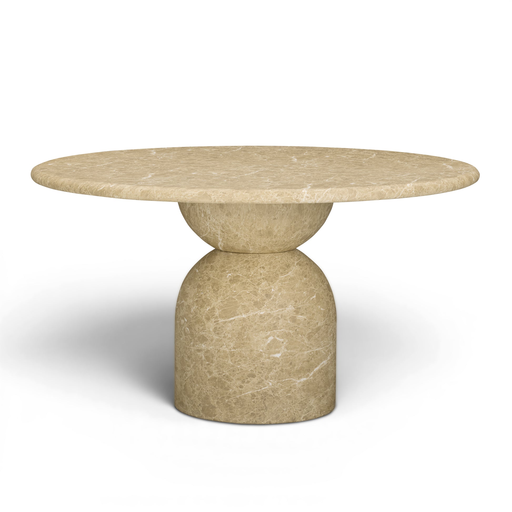 Cynthia 54" Light Emperador Faux Marble Indoor/Outdoor Dining Table - Image 1