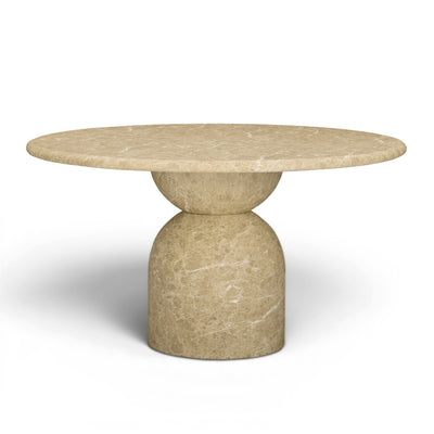 Cynthia 54" Light Emperador Faux Marble Indoor/Outdoor Dining Table - Image 1