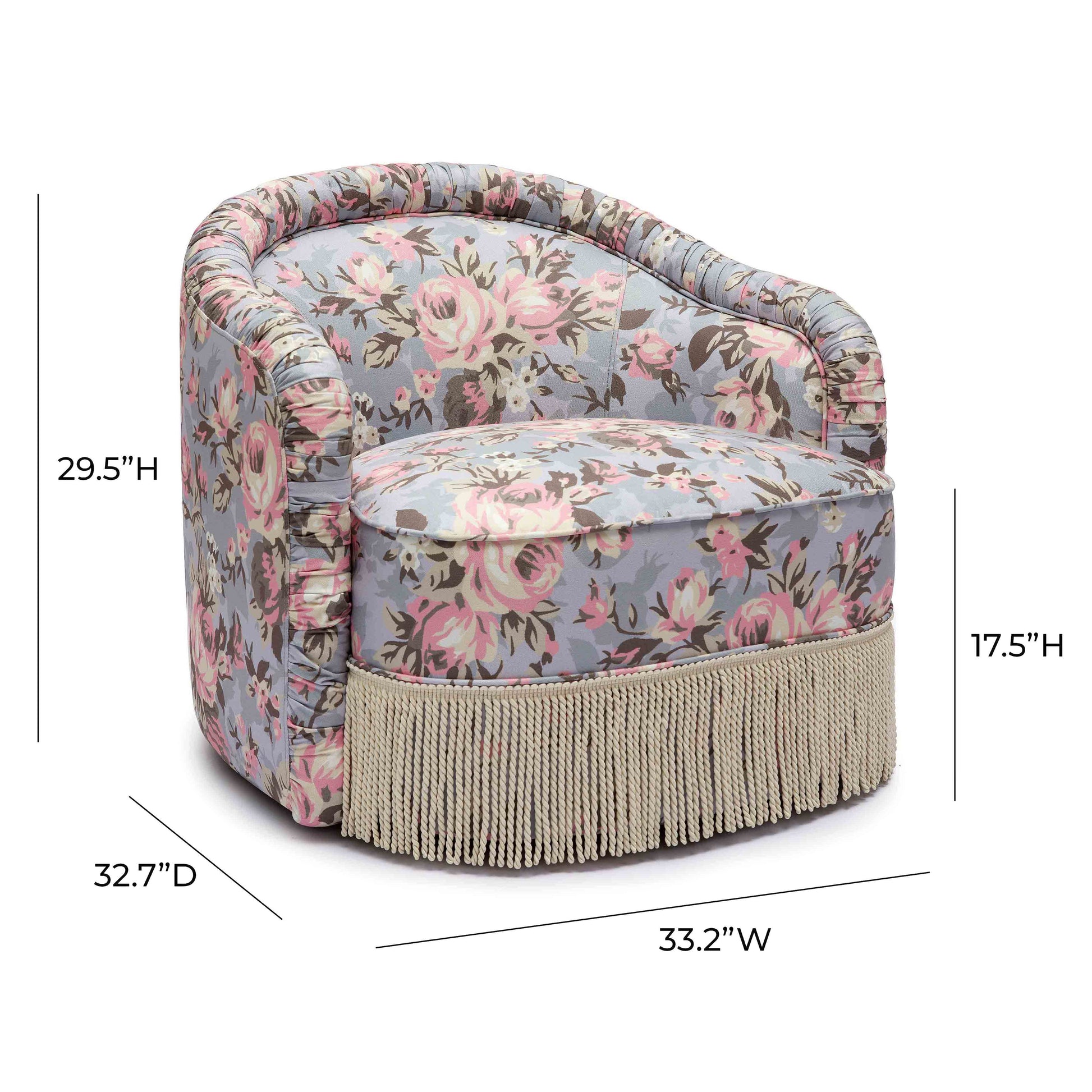 Pamela Tasseled Lounge Accent Chair - Spring Floral - Image 6