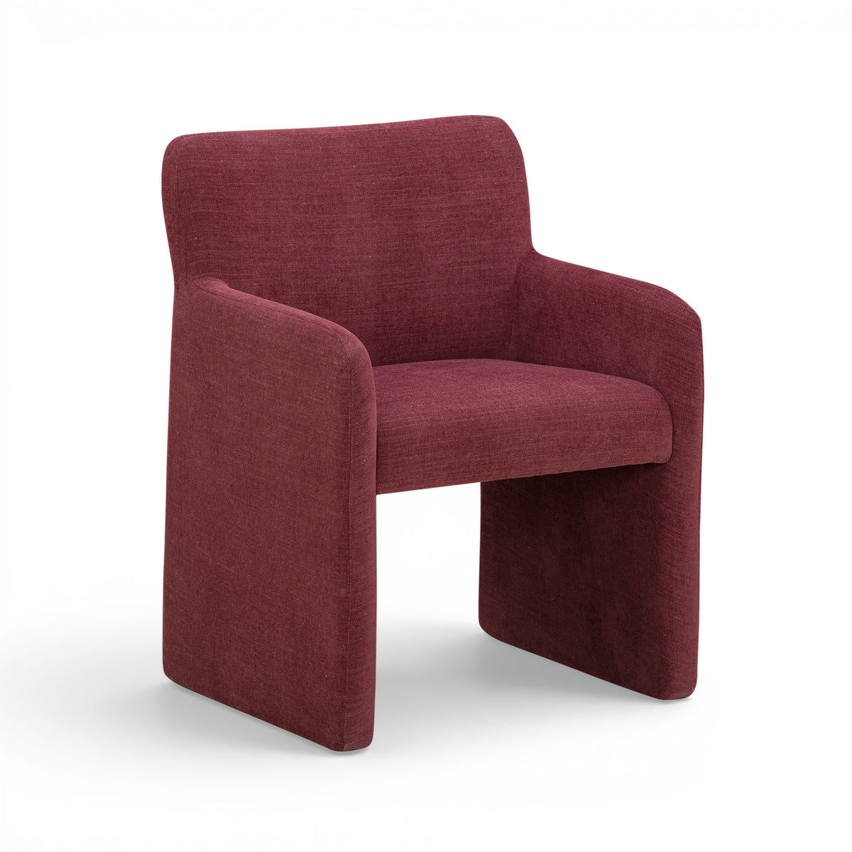 Crawley Performance Linen Chenille Dining Chair - Red Wine - Image 1