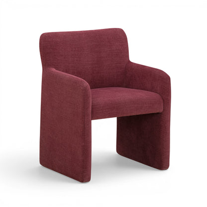 Crawley Performance Linen Chenille Dining Chair - Red Wine - Image 1