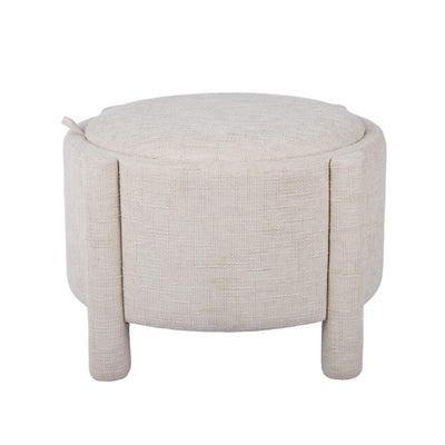Bellamy Railroad Chenille Storage Stool With Reversible Tray Top - Image 1