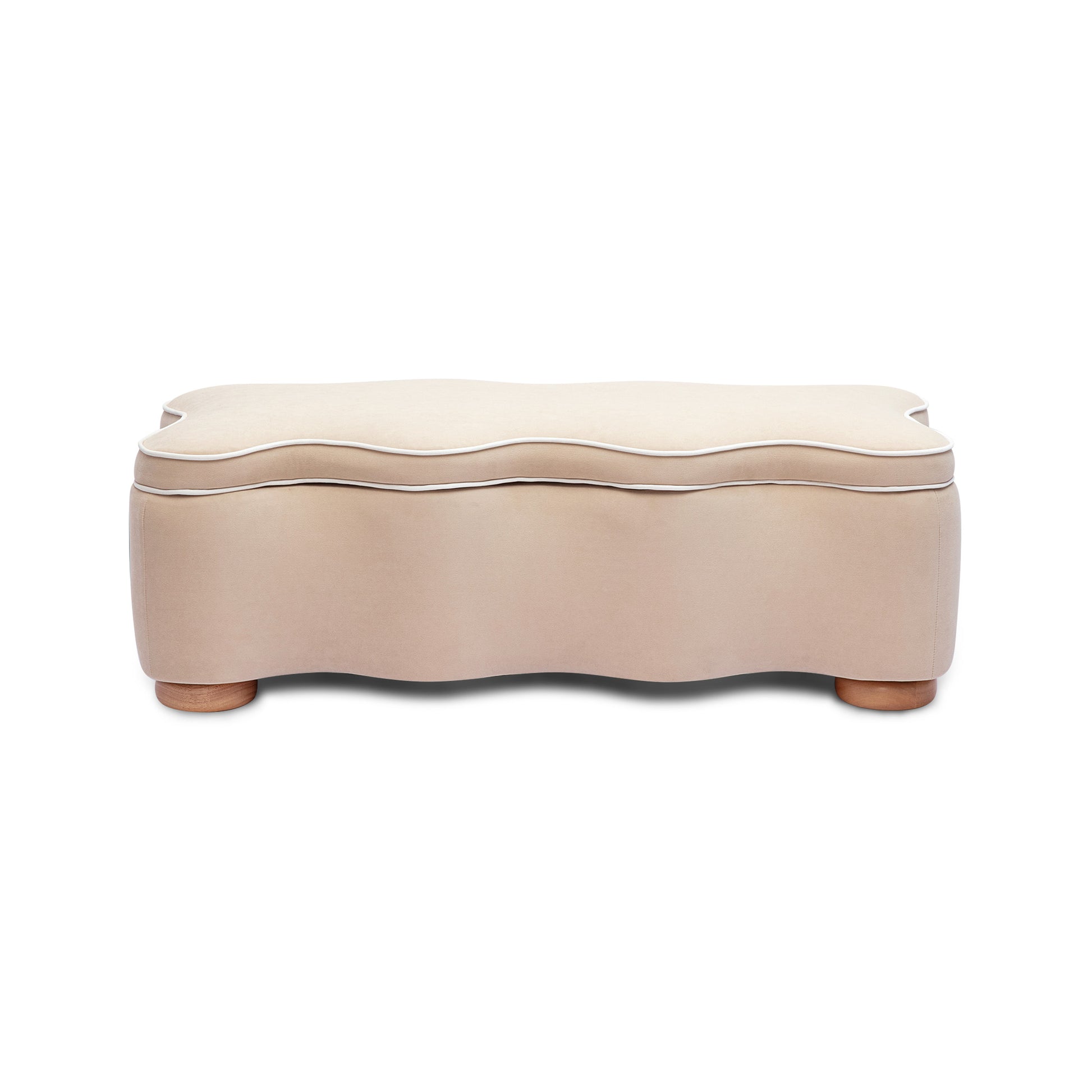 Thalia 48.5" Performance Velvet Storage Bench - Tan - Image 1
