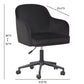 Sydney Performance Velvet Office Desk Chair - Black - Image 7