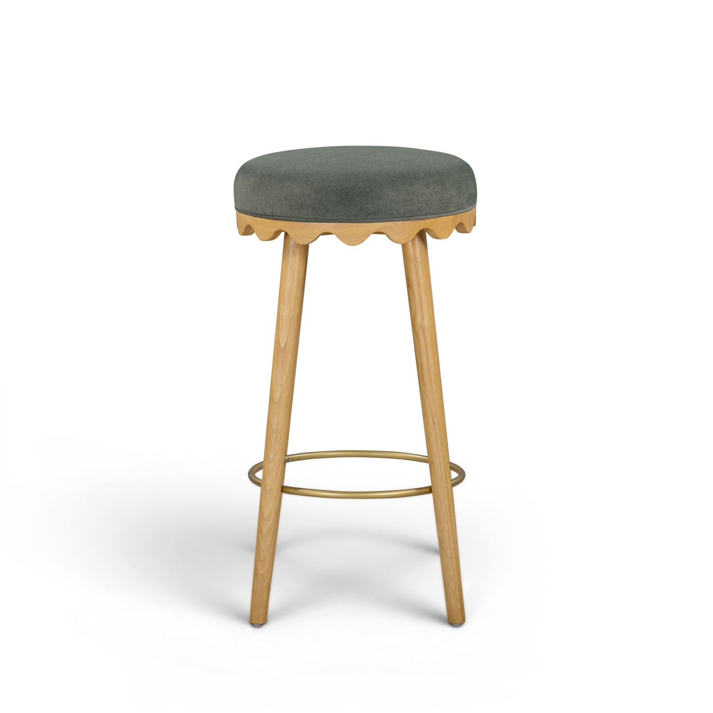 Oodle Green Performance Vegan Mohair Natural Bar Stool - Image 2