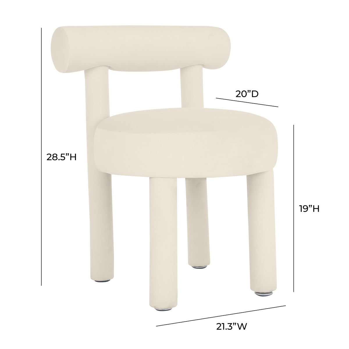 Carmel Dining Chair - Cream - Image 6
