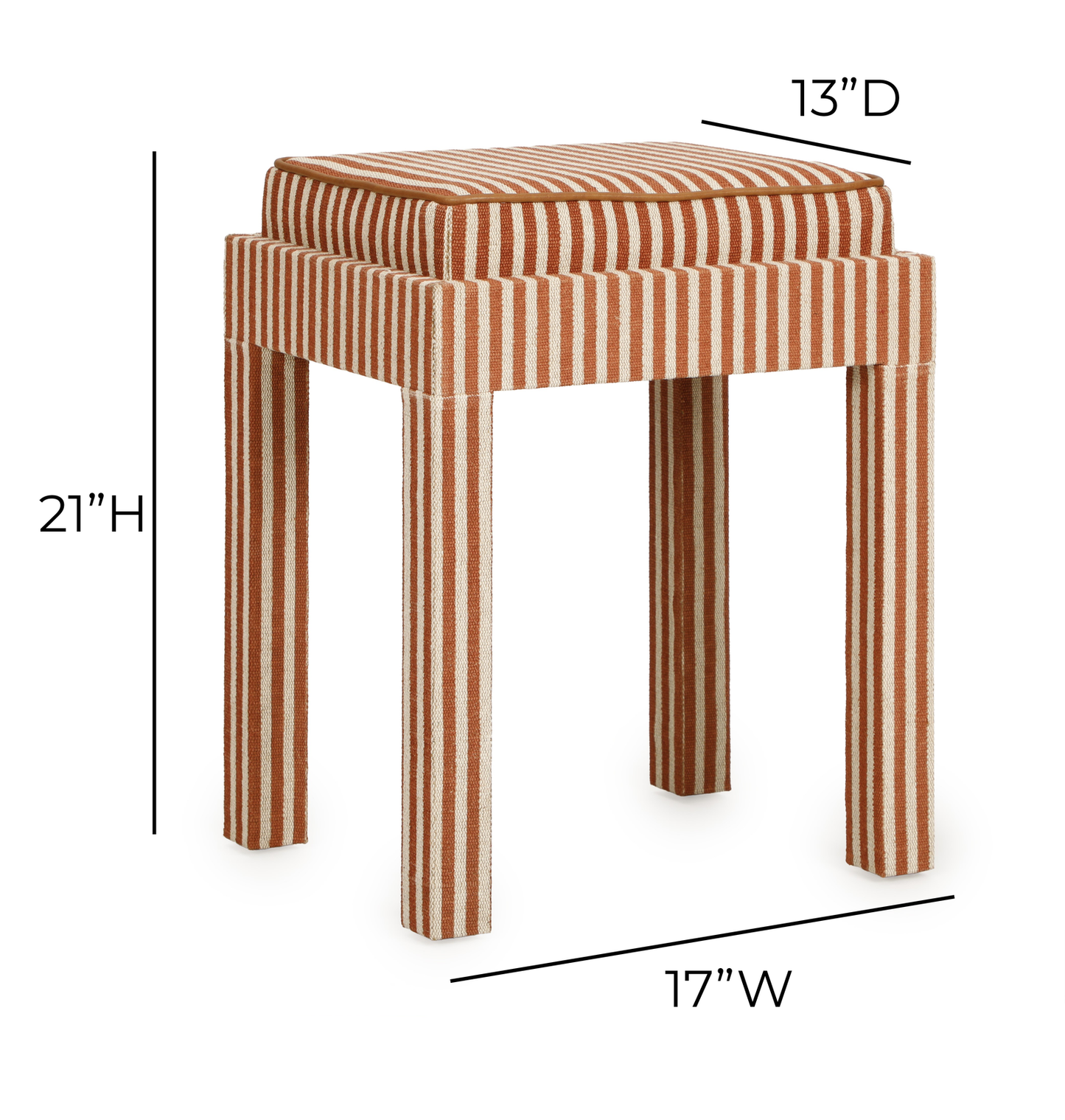 Kora Cotton Jute Contract-Grade Accent Stool - Terracotta - Image 7
