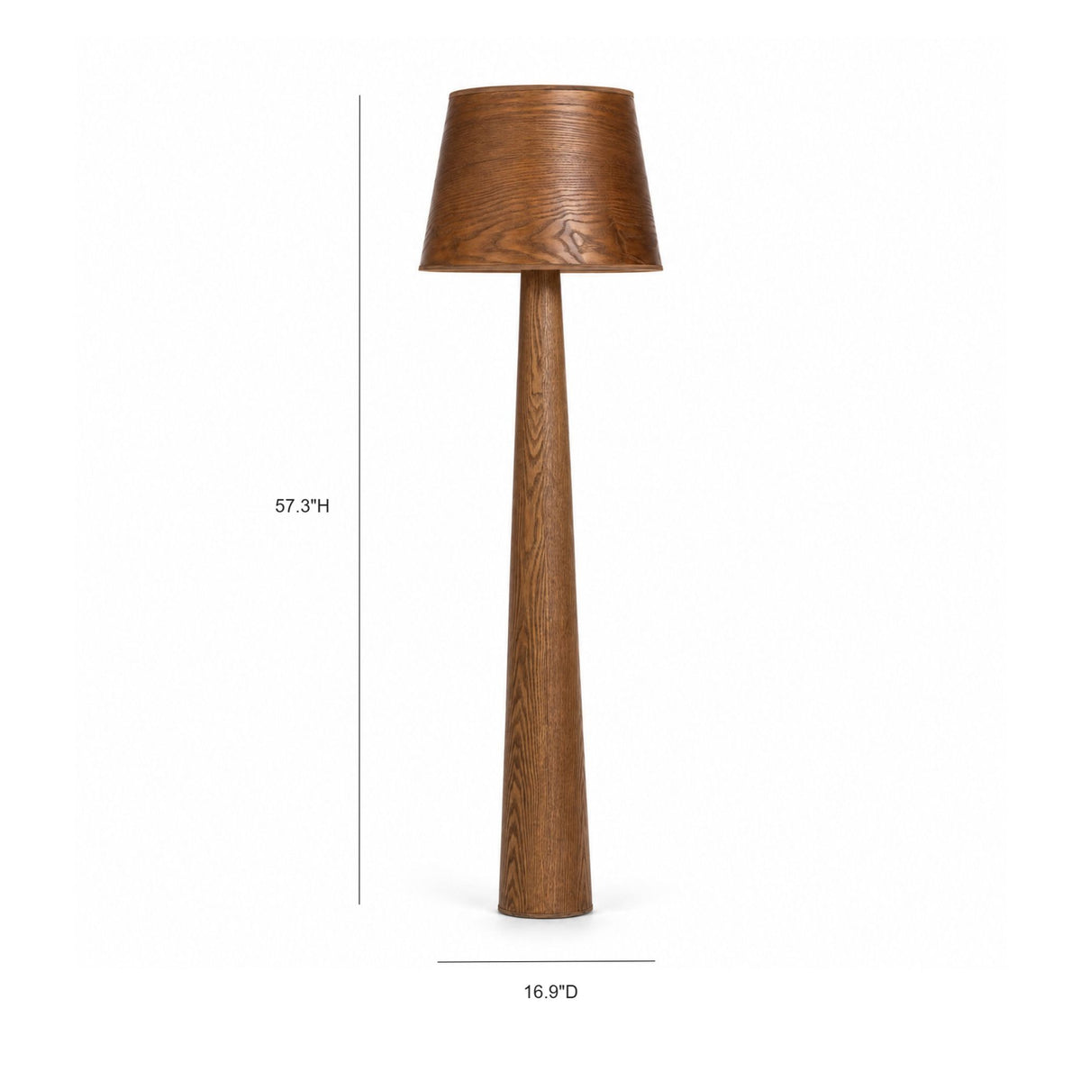 Aubra Dark Wood Floor Lamp - Image 4