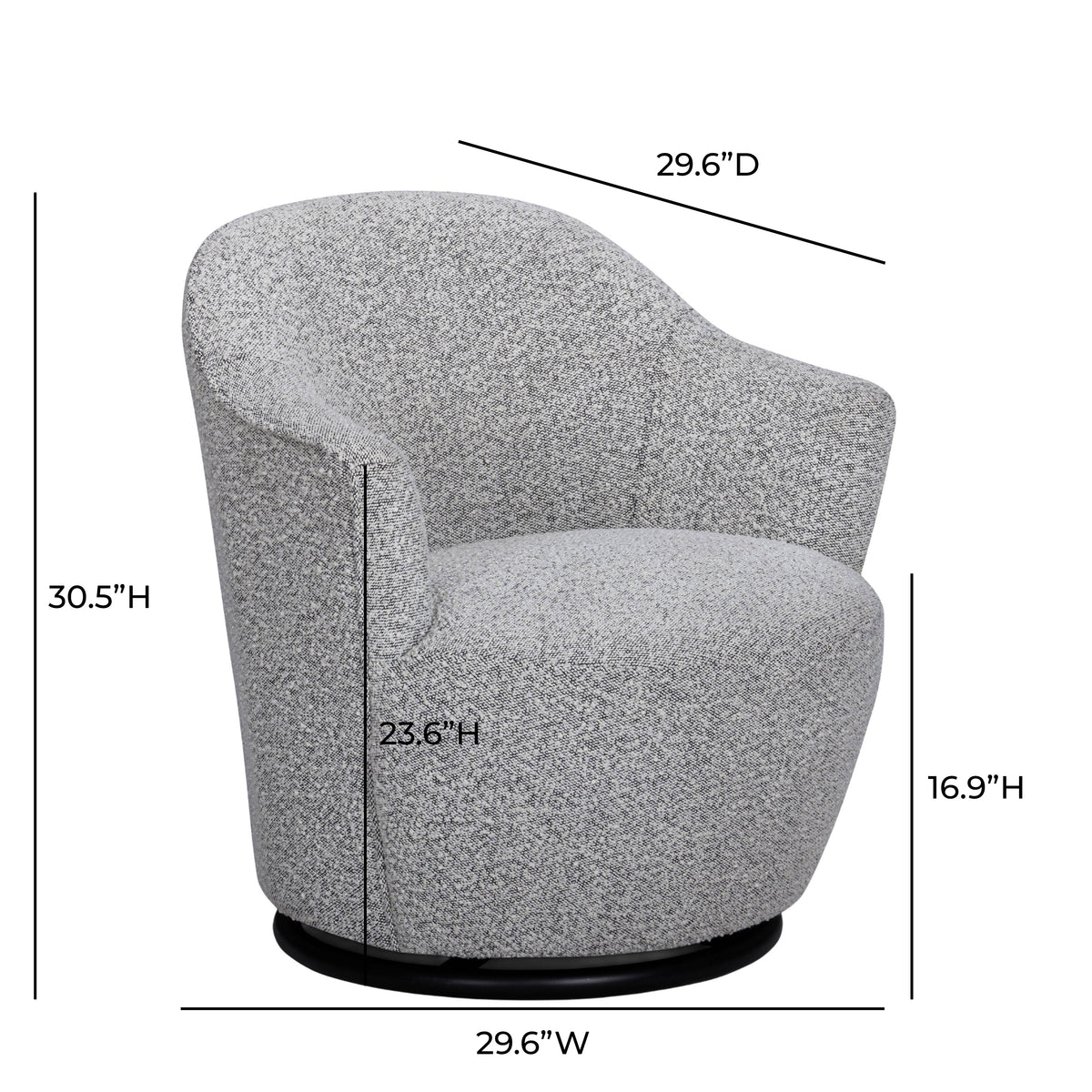 Skyla Swivel Accent Chair - Grey - Image 7